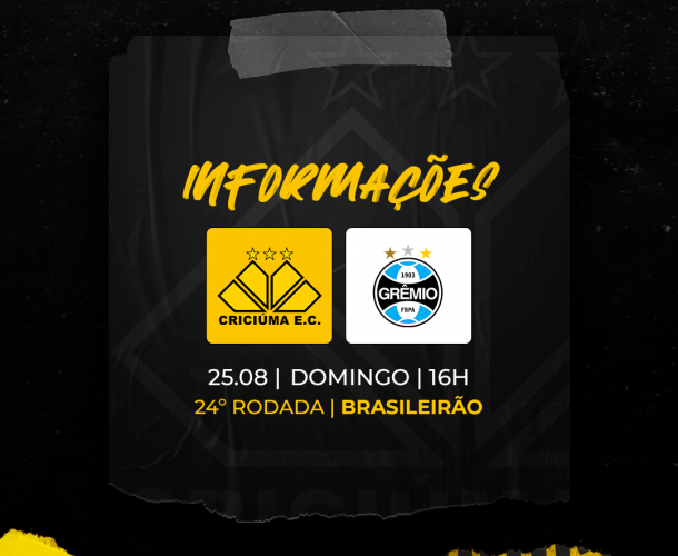 SERVIÇO DE JOGO PARA CRICIÚMA X GRÊMIO